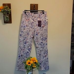 Gloria Vanderbilt Floral Denim Jeans Size 14 Average
